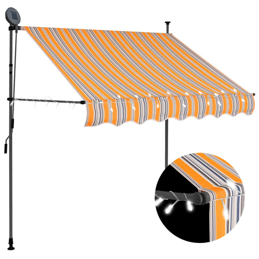 vidaXL Retractable Awning | Yellow and Blue