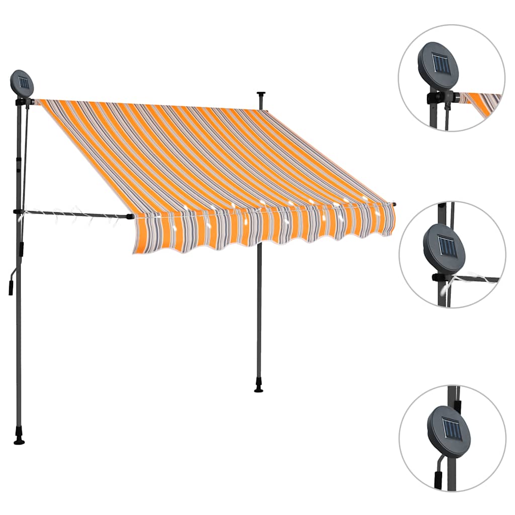vidaXL Retractable Awning | Yellow and Blue