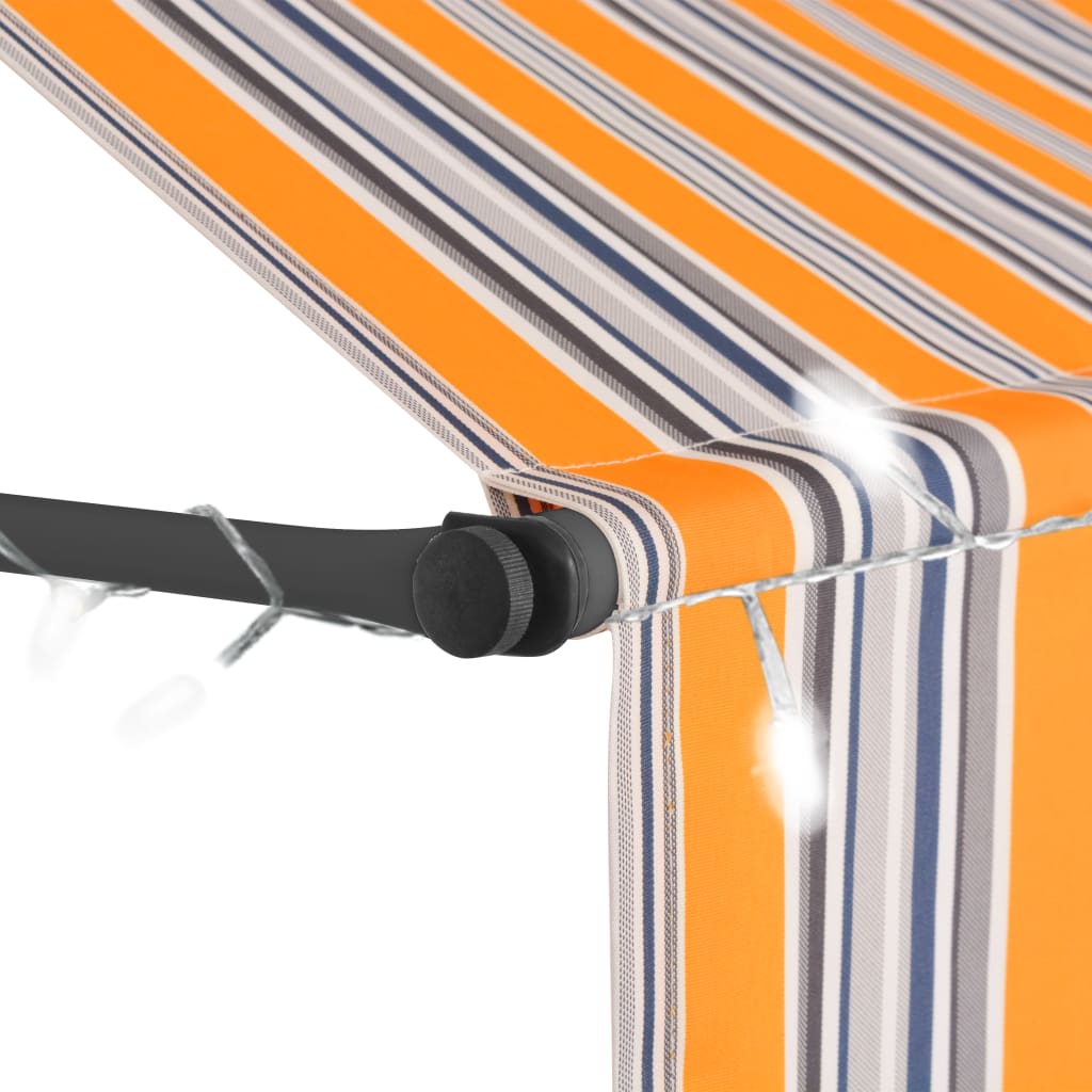 vidaXL Retractable Awning | Yellow and Blue