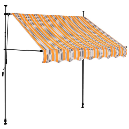 vidaXL Retractable Awning | Yellow and blue | Fabric, Steel | 150 cm width