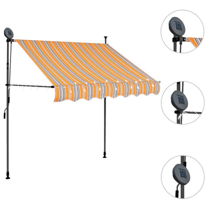 vidaXL Retractable Awning | Yellow and blue | Fabric, Steel | 150 cm width