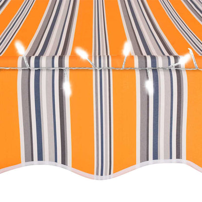 vidaXL Manual Retractable Awning with LED 350 cm Yellow and Blue