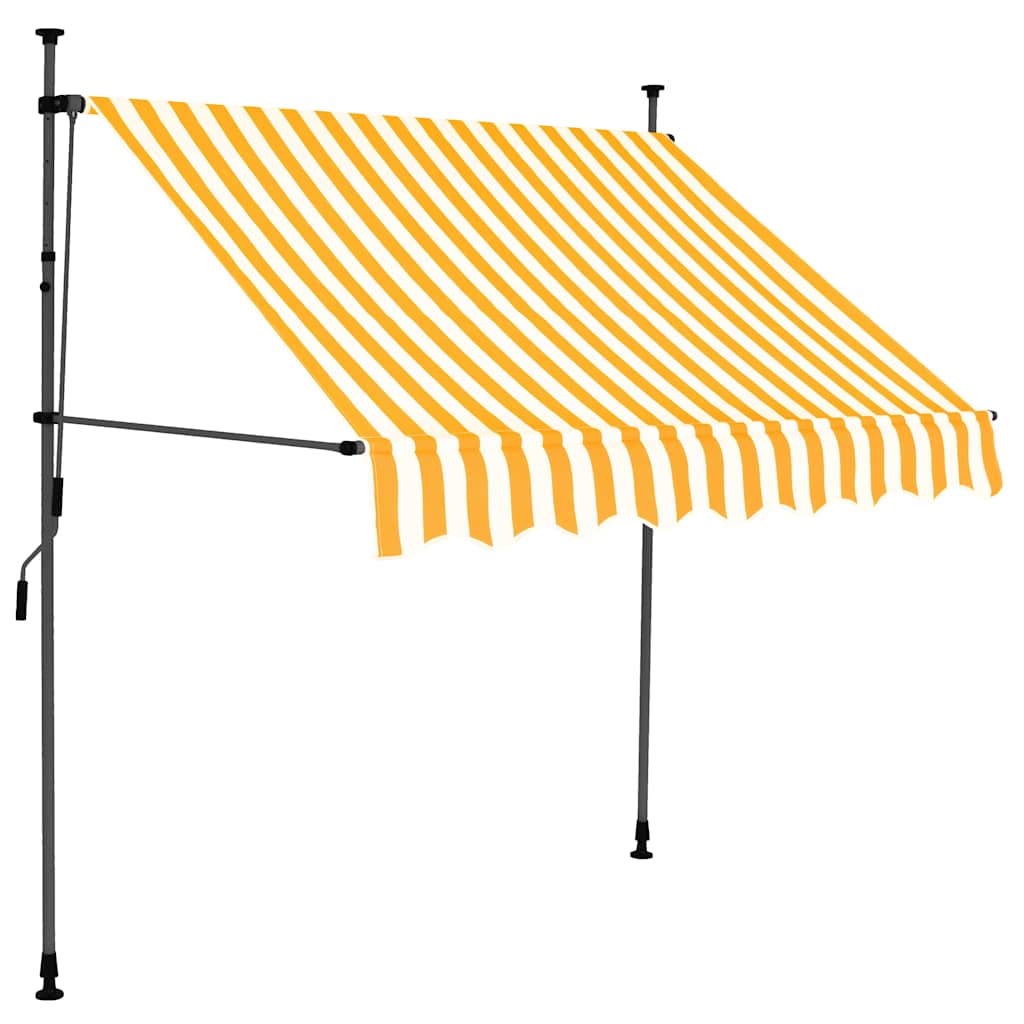vidaXL Manual Retractable Awning with LED 150 cm White and Orange