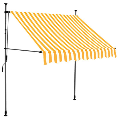vidaXL Manual Retractable Awning with LED 150 cm White and Orange