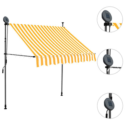 vidaXL Manual Retractable Awning with LED 150 cm White and Orange