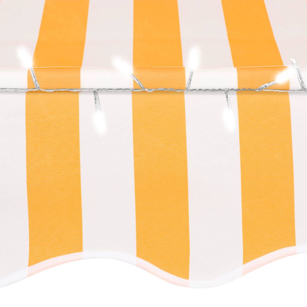 vidaXL Manual Retractable Awning with LED 300 cm White and Orange