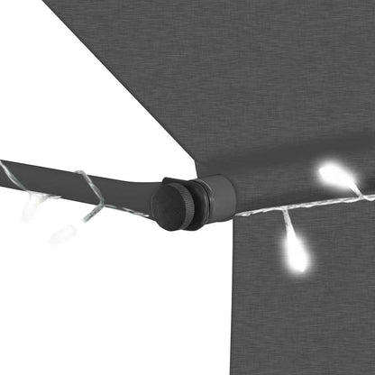 vidaXL Manual Retractable Awning with LED 150 cm Anthracite