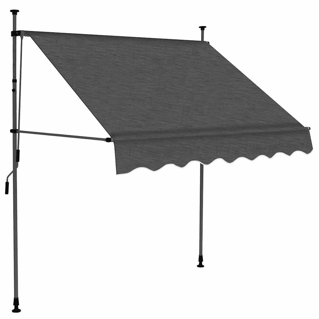 vidaXL Manual Retractable Awning with LED 200 cm Anthracite