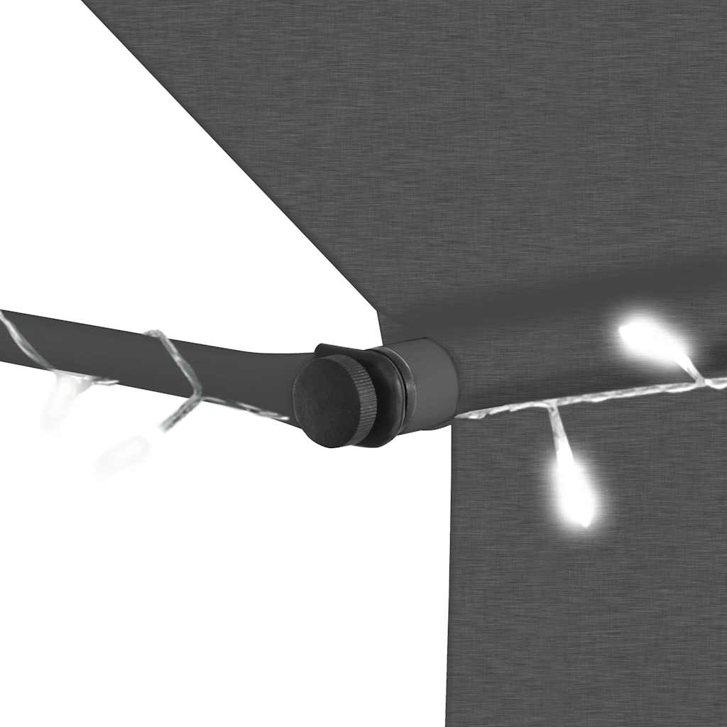 vidaXL Manual Retractable Awning with LED 200 cm Anthracite