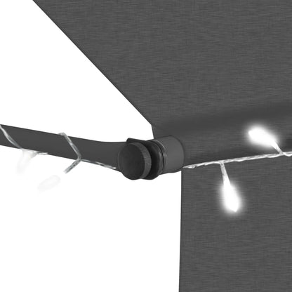 vidaXL Manual Retractable Awning with LED 300 cm Anthracite