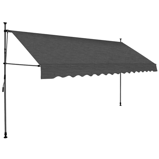 vidaXL Manual Retractable Awning with LED 350 cm Anthracite