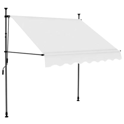 vidaXL Manual Retractable Awning with LED 150 cm Cream