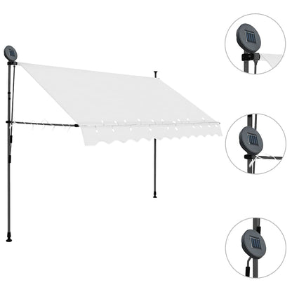 vidaXL Manual Retractable Awning with LED 250 cm Cream