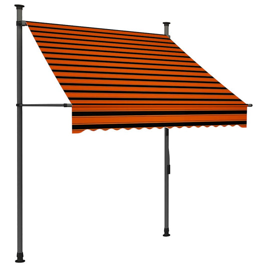 vidaXL Manual Retractable Awning with LED 150 cm Orange and Brown