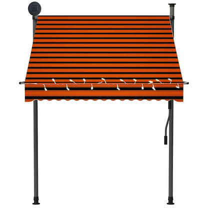 vidaXL Manual Retractable Awning with LED 150 cm Orange and Brown