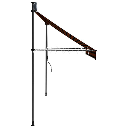 vidaXL Manual Retractable Awning with LED 300 cm Orange and Brown