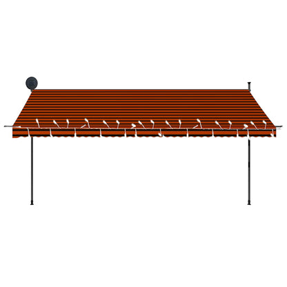 vidaXL Manual Retractable Awning with LED 400 cm Orange and Brown