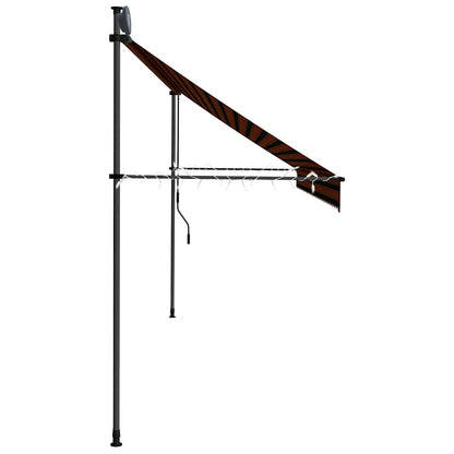 vidaXL Manual Retractable Awning with LED 400 cm Orange and Brown