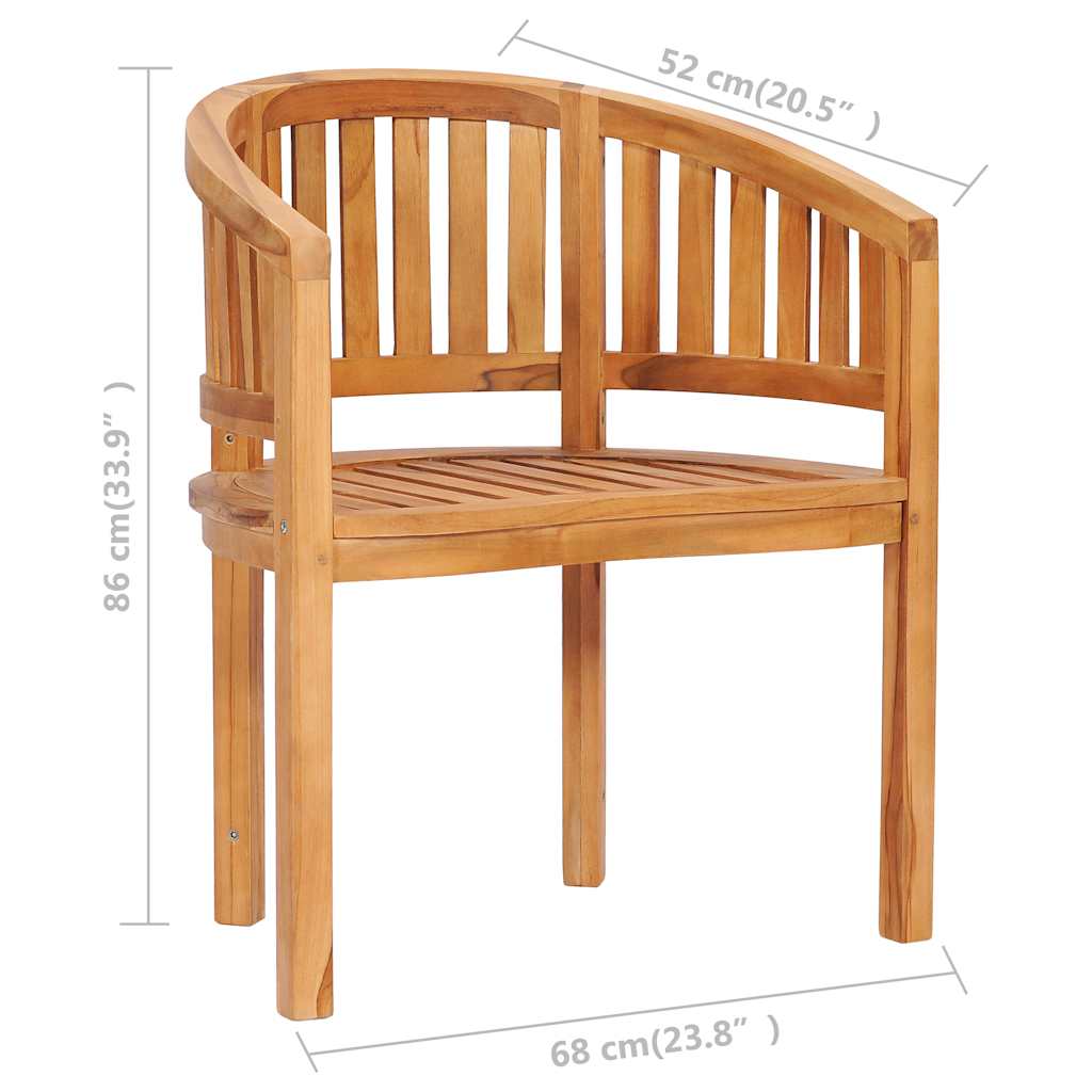 vidaXL Garden Chair | Natural Teak | Solid Teak Wood | Medium |  Durable