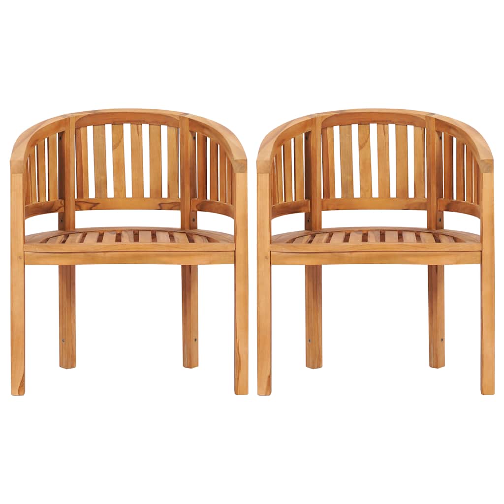 vidaXL Banana Chairs 2 pcs Solid Teak Wood