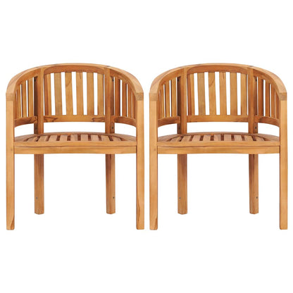 vidaXL Banana Chairs 2 pcs Solid Teak Wood