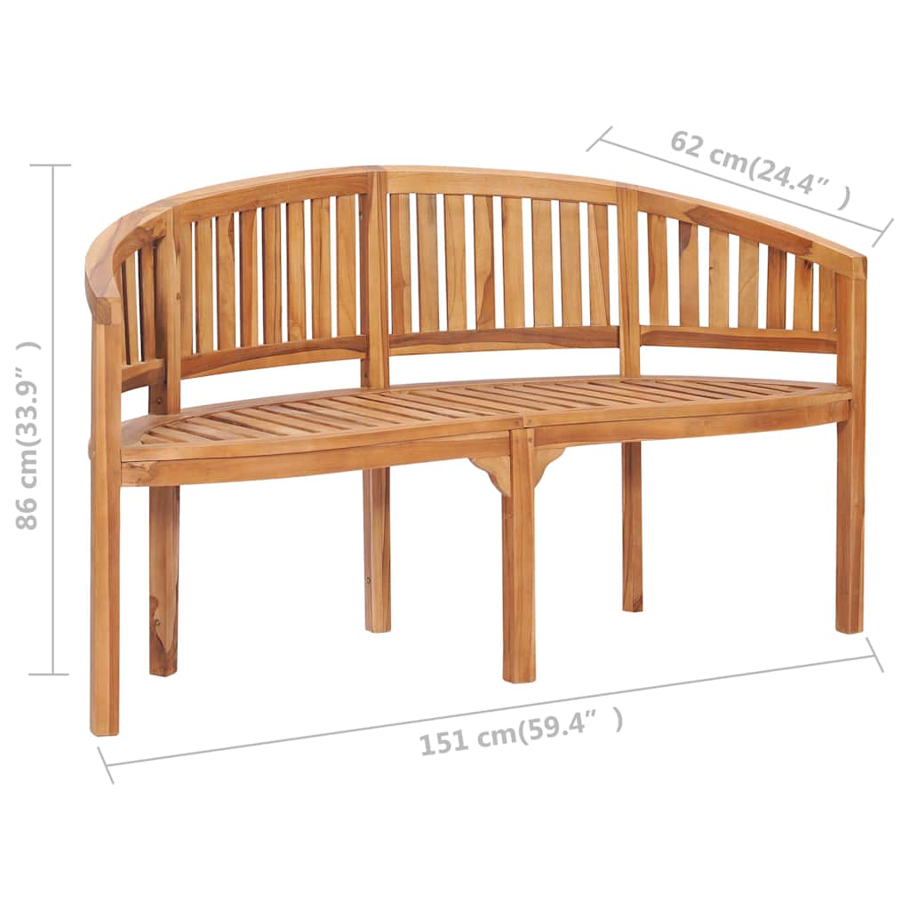 vidaXL Garden Bench | Teak | Teak wood | 151 cm wide | Hardwood | Garden Bench