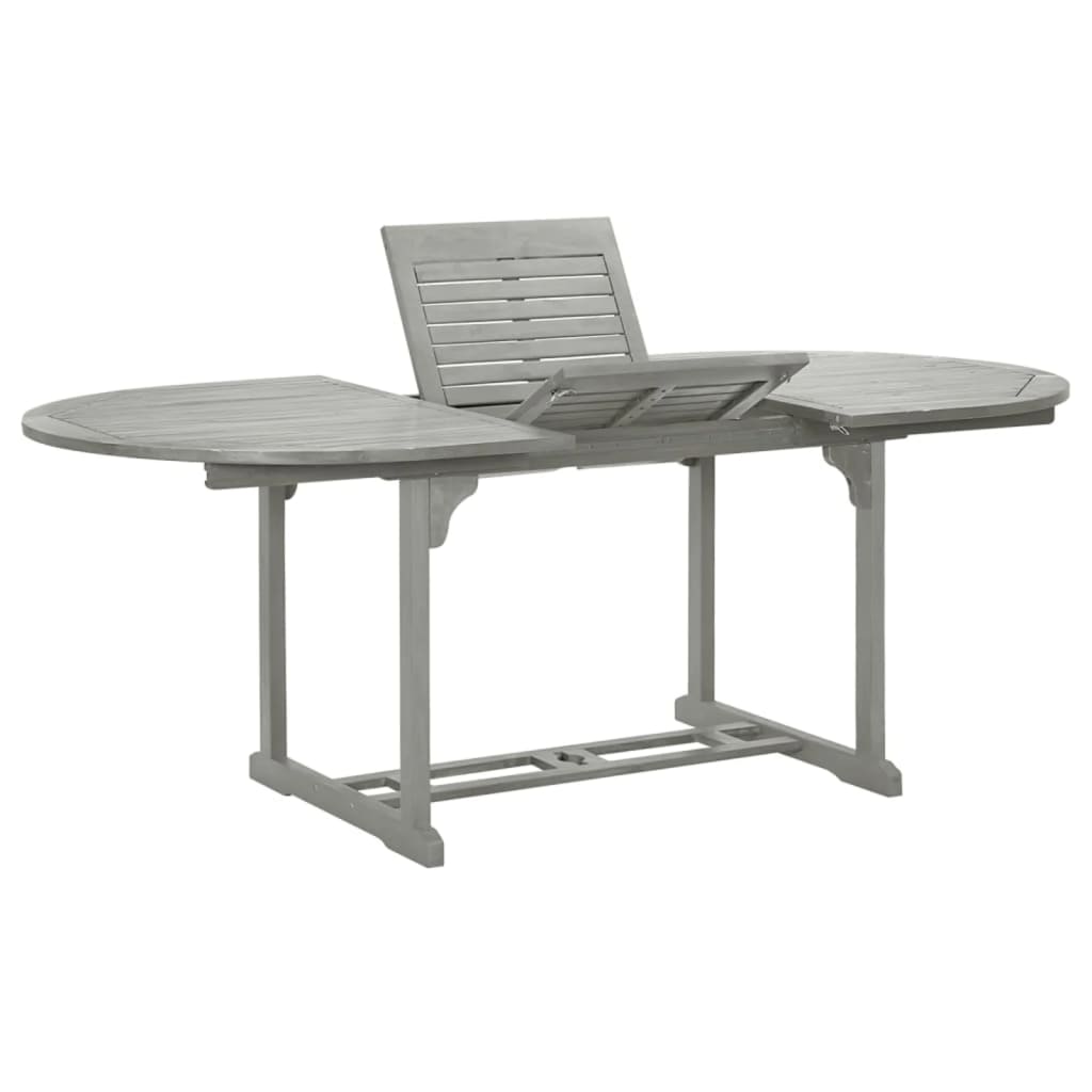 vidaXL Dining Table | Grey | Solid acacia wood with grey wash finish | Medium