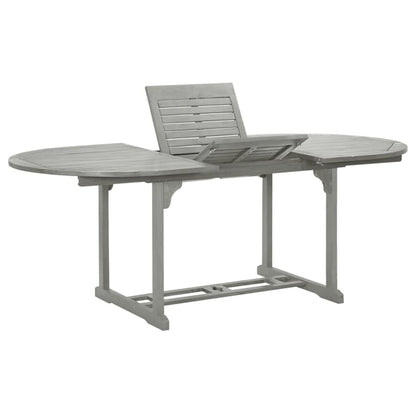 vidaXL Dining Table | Grey | Solid acacia wood with grey wash finish | Medium