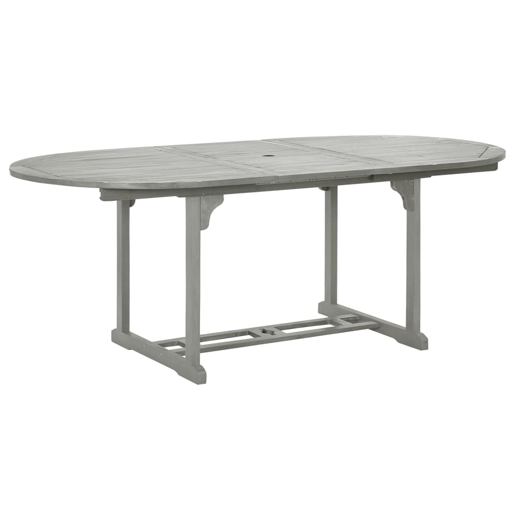 vidaXL Dining Table | Grey | Solid acacia wood with grey wash finish | Medium