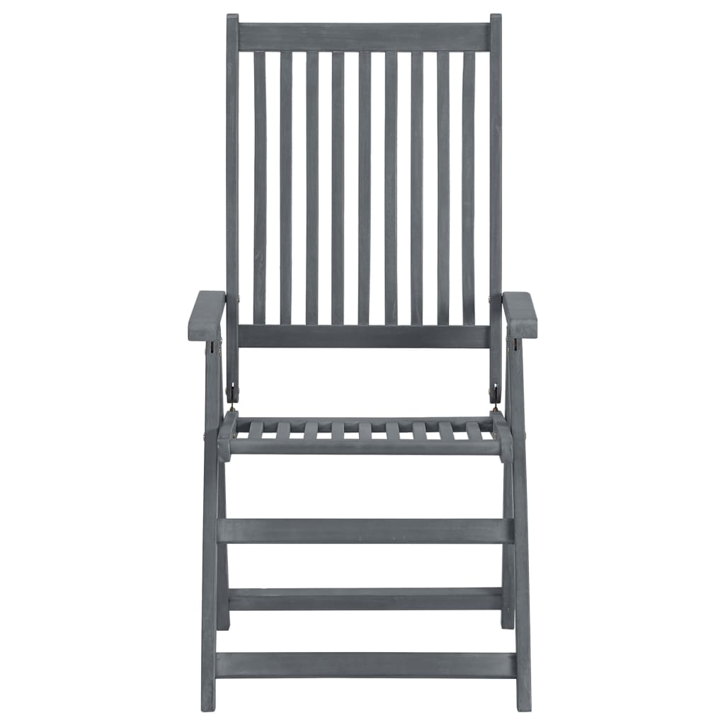 vidaXL 7 Piece Outdoor Dining Set Solid Acacia Wood Grey