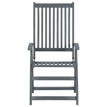vidaXL 7 Piece Outdoor Dining Set Solid Acacia Wood Grey