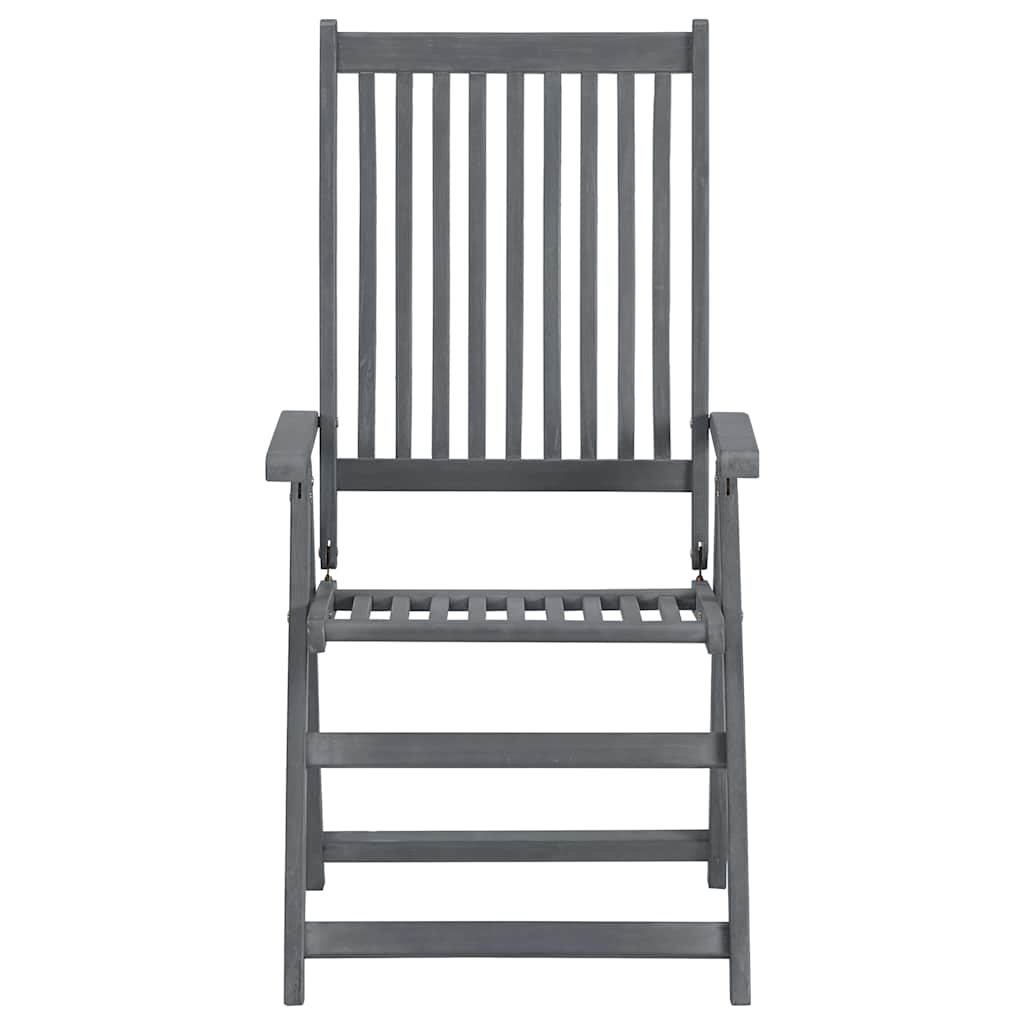 47278 vidaXL 7 Piece Outdoor Dining Set Solid Acacia Wood Grey