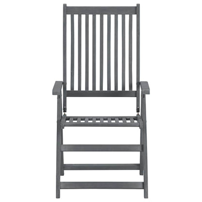 47278 vidaXL 7 Piece Outdoor Dining Set Solid Acacia Wood Grey