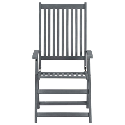 vidaXL 7 Piece Outdoor Dining Set Solid Acacia Wood Grey
