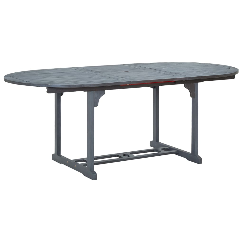 vidaXL 7 Piece Outdoor Dining Set Solid Acacia Wood Grey