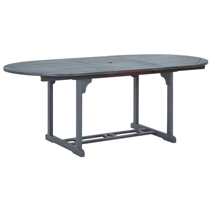 vidaXL 7 Piece Outdoor Dining Set Solid Acacia Wood Grey