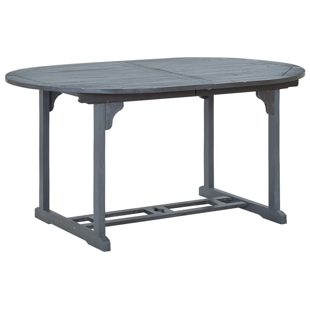 vidaXL 7 Piece Outdoor Dining Set Solid Acacia Wood Grey