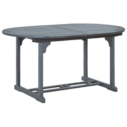 vidaXL 7 Piece Outdoor Dining Set Solid Acacia Wood Grey