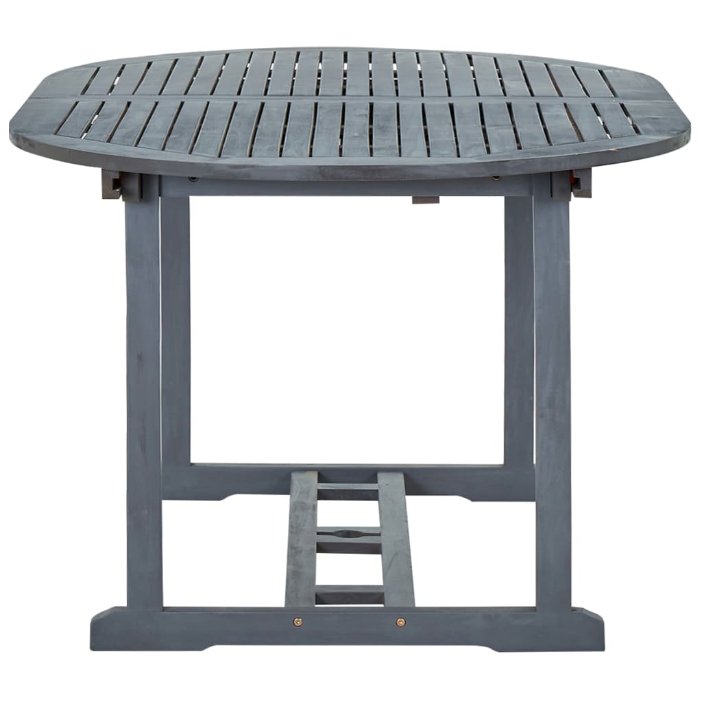 vidaXL 7 Piece Outdoor Dining Set Solid Acacia Wood Grey