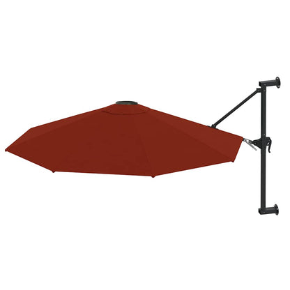 vidaXL Wall-Mounted Garden Parasol with Metal Pole 300 cm Terracotta