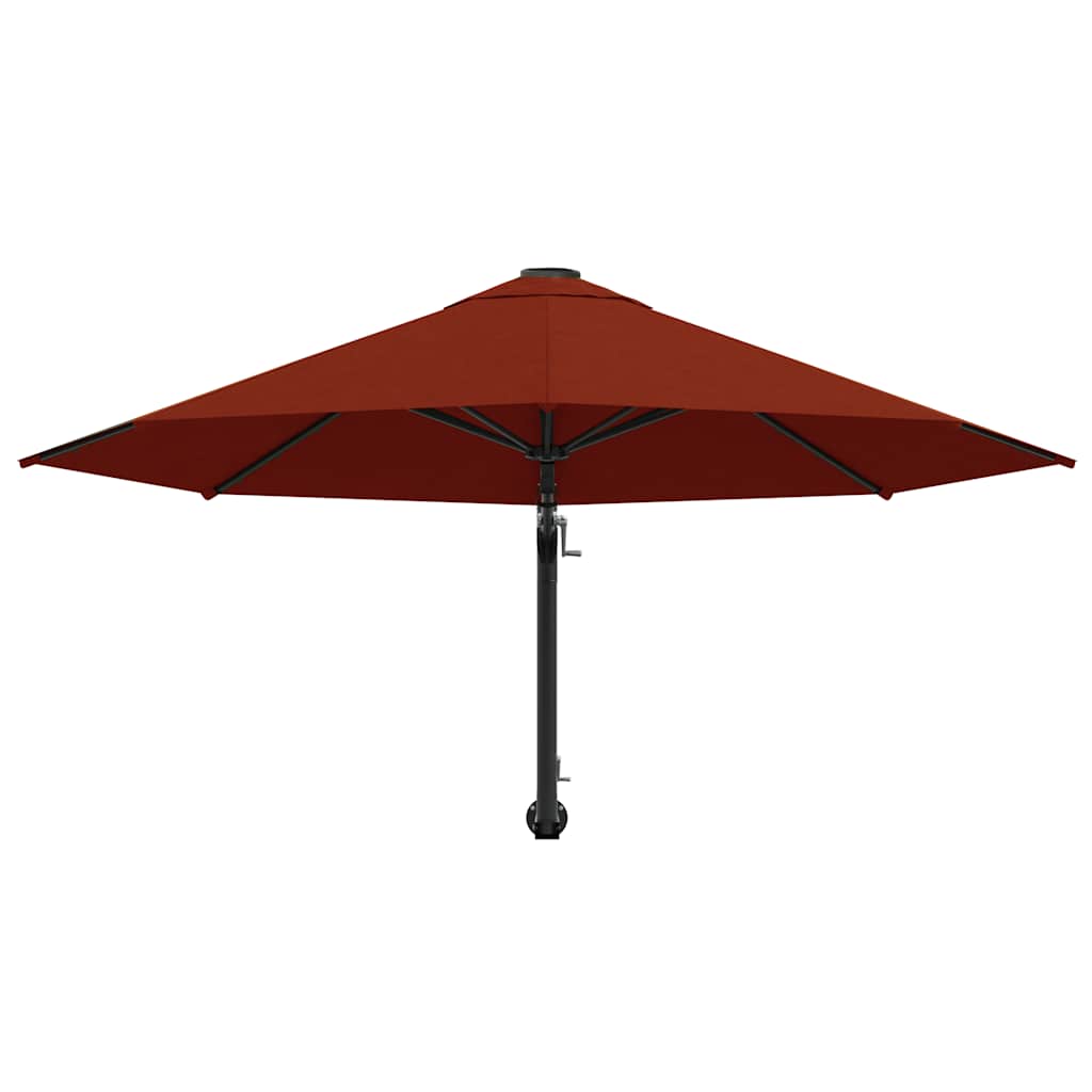 vidaXL Wall-Mounted Garden Parasol with Metal Pole 300 cm Terracotta