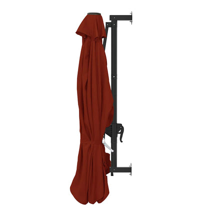 vidaXL Wall-Mounted Garden Parasol with Metal Pole 300 cm Terracotta