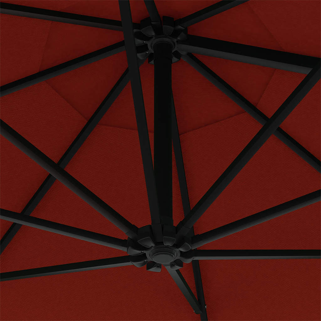 vidaXL Wall-Mounted Garden Parasol with Metal Pole 300 cm Terracotta