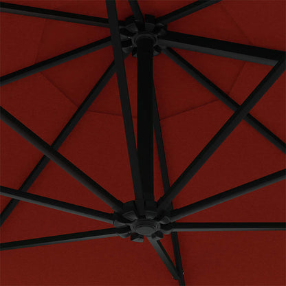 vidaXL Wall-Mounted Garden Parasol with Metal Pole 300 cm Terracotta