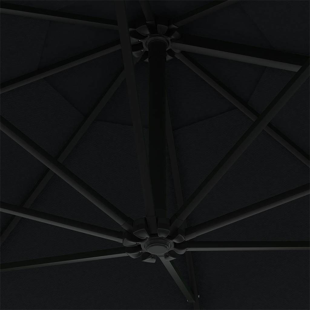 vidaXL Parasol | Black | Polyester, Metal | Large | Tiltable | Parasol