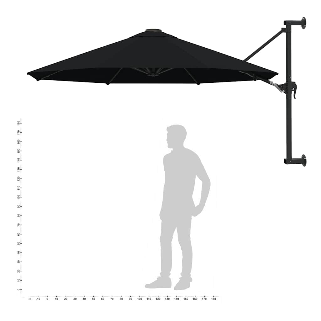 vidaXL Parasol | Black | Polyester, Metal | Large | Tiltable | Parasol
