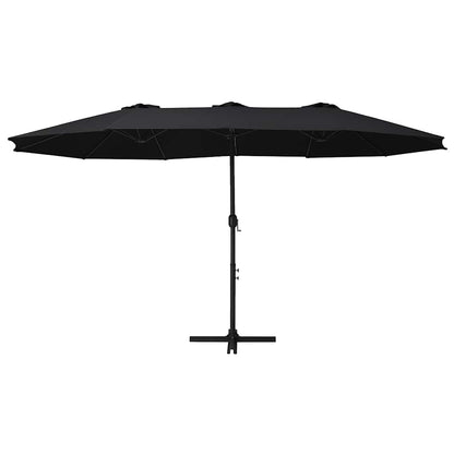 47302 vidaXL Outdoor Parasol with Aluminium Pole 460x270 cm Black
