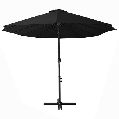 vidaXL Parasol | Black | Polyester fabric, Aluminium pole and ribs | Extra Large
