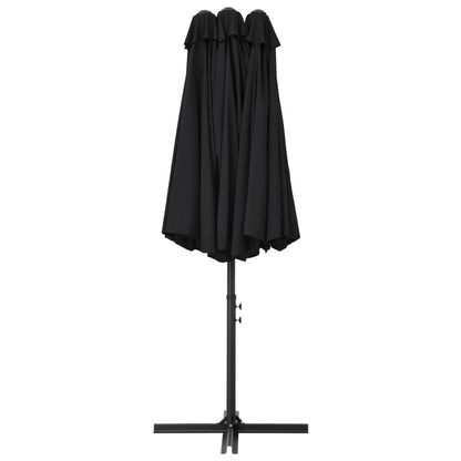 vidaXL Parasol | Black | Polyester fabric, Aluminium pole and ribs | Extra Large