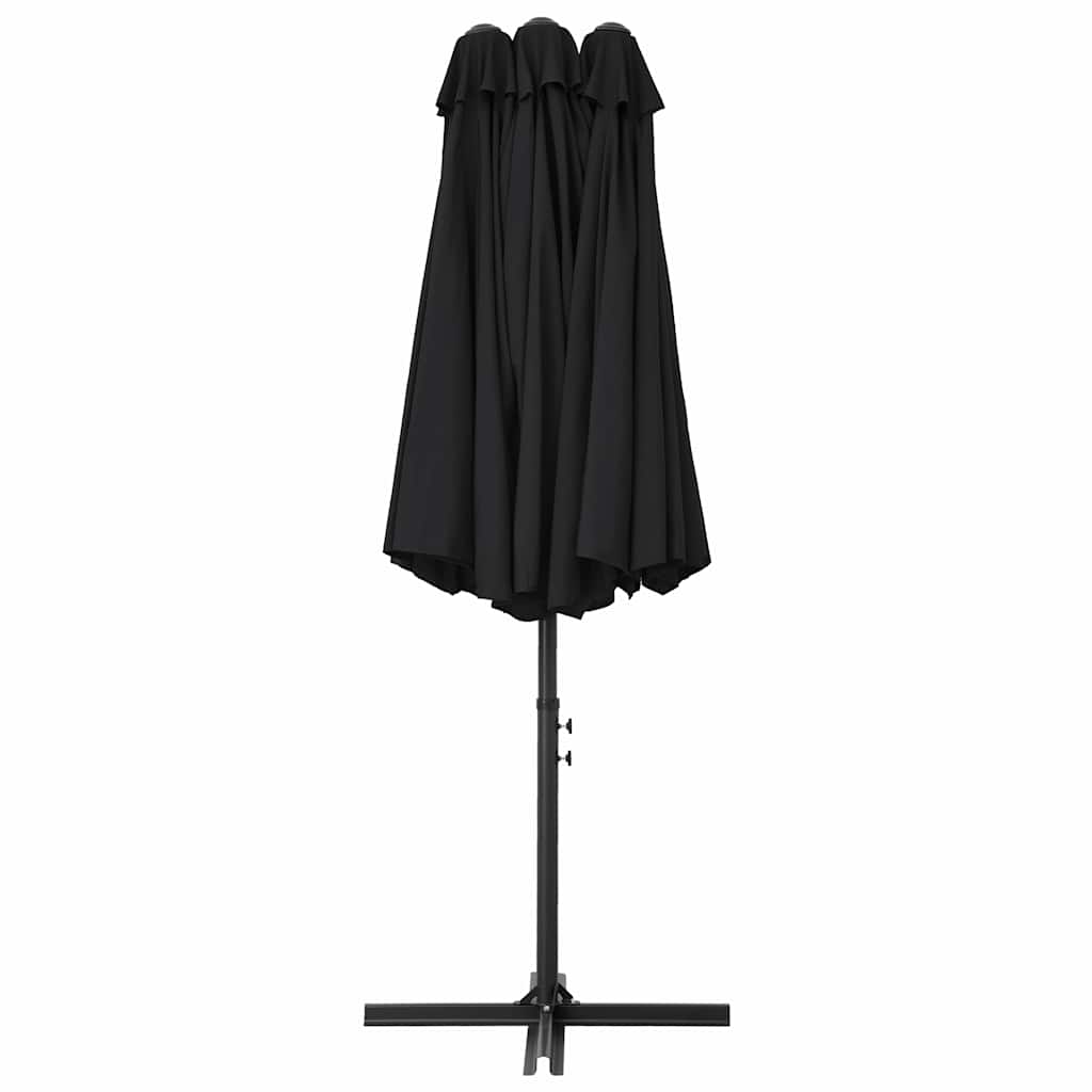 47302 vidaXL Outdoor Parasol with Aluminium Pole 460x270 cm Black
